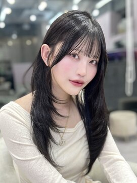 アディション 新宿(ADITION) 前髪カット×ブラウンカラーで小顔魅せ×似合わせカラー/新宿k