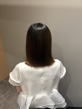 イオエ 西梅田(ioe) ブリーチなしカラー／髪質改善/ミルクティーベージュ/顔へア