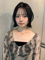 アイリス 天文館店(AIRIS)&nbsp;ボブレイヤー シースルーバング アッシュブラック 髪質改善 20代
