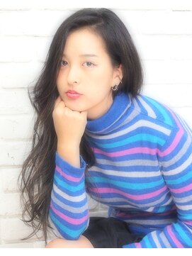 ザッツ 平井店(ZA'S) 外国人風グラマラスロング×黒髪グレージュハイライト