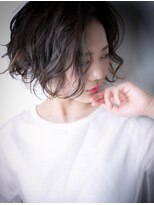 カバーヘア ブリス 戸田公園西口店(COVER HAIR bliss) くせ毛風無造作カール黒髪小顔大人ボブw戸田公園20代30代40代