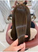 ブラウンアッシュカラーさらつやロング美髪チャージ