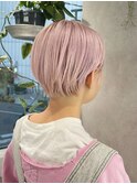 ペールピンク×丸みショート【cres奈佳子】