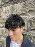波巻きツイストスパイラルパーマメンズ 大通札幌センターパート