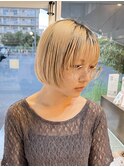 メガネに合わせたボブ