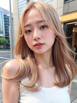 ムウ 難波(MOU)&nbsp;ハイトーンカラーボブルフネビージュ小顔ワンレン20代30代40代