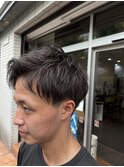 メンズアップバング アッシュグレー