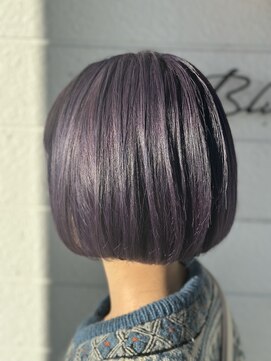 ラベンダーパープル　ミニボブ　似合わせカット
