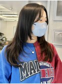レイヤーカット顔周りコテ巻き