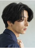 新橋フェザーパーマニュアンスパーマ毛流れパーマセンターパート