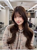 くびれ顔周りレイヤーオリーブグレージュ