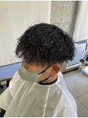 パーマ×ハイライト×カット【ツイストスパイラル×シルバー】
