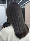◎小顔前髪顔まわりダークオリーブグレージュミディアムロング