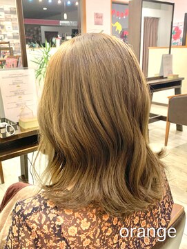 オレンジ(orange) 【orange大分賀来】外ハネ切りっぱなしゆる巻きウェーブスタイル
