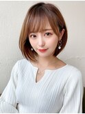 20代30代40代大人かわいい 小顔 前下がりボブ ひし形シルエット