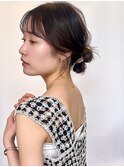 夏のヘアアレンジ/顔まわり/おくれ毛/韓国風/前髪カット