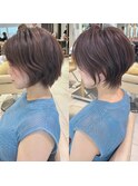 ショートボブ髪型40代50代60代前髪あり前髪なし【橋本】