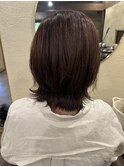 ピンクブラウン×くびれミディアム