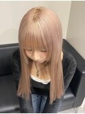 12396髪質改善金髪ホワイトブロンドマロンベージュストレート