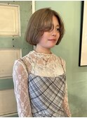 ミルクティーベージュボブスタイル
