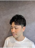 癖毛を活かしたパーマ風アップバング×刈り上げショート！！