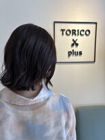 トリコ プラス 本八幡店(TORICO plus)&nbsp;暗髪/オフィスカラー/深めパープル/ミディアムボブ/本八幡