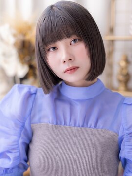 黒髪姫カット切りっぱなしミニボブレイヤーa上尾20代30代40代