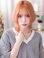 カバーヘア ブリス 志木南口駅前店(COVER HAIR bliss)&nbsp;アプリコットオレンジハイレイヤーウルフカットA9志木10代20代