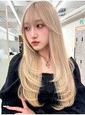 新杉田レイヤーカット韓国ダブルカラー顔周り前髪カットボブ