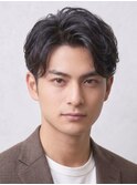 メンズパーマゆるめ短めミディアムメンズビジネス20代30代40代