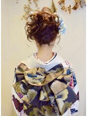 Amuseヘアアレンジ　振袖