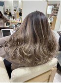 「お客様施術後フォト」グレージュ　バレイヤージュカラー　