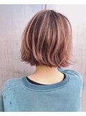ピンクベージュボブ