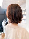 福山美容院イルミナカラー人気Caaryピンクカラー/コーラルピンク