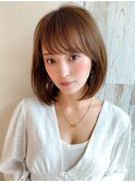 大人かわいい ワンレンボブ 前下がりボブ うぶバング KI