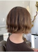 20代30代40代☆大人可愛いなみなみウェーブ切りっぱなしボブ