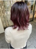 外ハネ×バレイヤージュラベンダー_海浜幕張