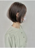 大人かわいい丸みショートボブ耳かけ前髪あり20代30代40代髪型