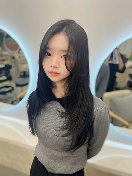 サンド 鹿児島中央(sand) 黒髪/グレーベージュ/レイヤーロング/前髪パーマ[鹿児島中央駅]