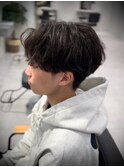 マッシュパーマ/センターパート/ツイストスパイラル