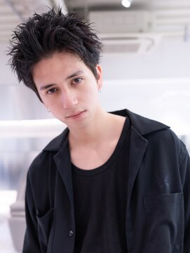 ユウ 渋谷(U) メンズ束感ベリーショートアッシュブラックスパイキーショート