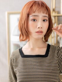 カバーヘア ブリス 戸田公園西口店(COVER HAIR bliss)&nbsp;フレンチガーリーオン眉ボブパーマ外ハネa戸田公園10代20代30代!