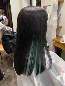 ロア 福岡天神本店(LORE) インナーカラーミルクティーベージュカラーダブルカラーミニボブ