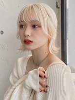 エトラ 渋谷店(etora) 前髪 外ハネボブ イメチェン 美髪 ホワイトブロンド"
