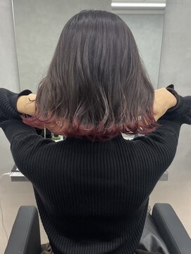 ジエクト ヴィシア(The Ect VIXIA) ボブ/グレージュ/ピンク裾カラー/チェリーレッド