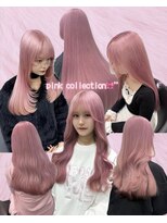 ベレーザシェルト(Beleza scelto) 14443ブリーチ&ダブルカラー韓国ベビーピンクホワイトピンク