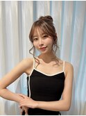 お団子 顔周りカット 盛れる前髪 へアメ ヘアセット YUKI