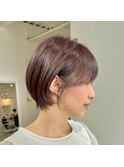 別府ショートボブ顔まわりレイヤーカット髪質改善カラー30代