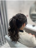 ポニーテール/ゆるふわヘア/お呼ばれヘア