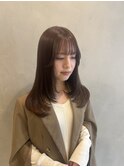 レイヤーカット×ブラウンベージュ